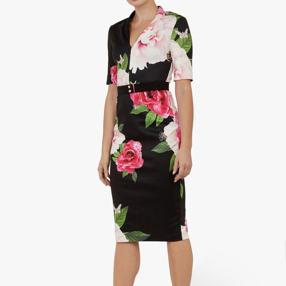 🟥 SOLD Ted Baker Gilanno Floral Bodycon Dress
